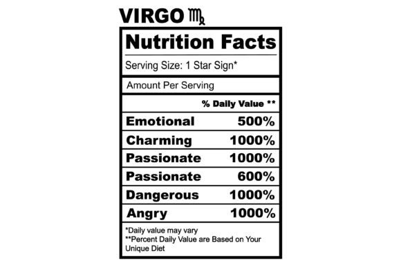 Virgo Zodiac Nutrition Facts SVG Review
